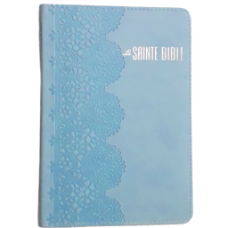 Bible Souple Bleue motif dentelle bleu
