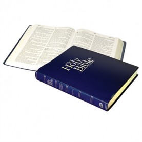 Bible en Anglais, modèle gros caractères souple bleue, version King James