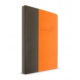 Bible Confort souple duo orange/gris, fermeture éclair