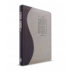 Bible Souple Duo Bleu-nuit et gris, avec fermeture éclair